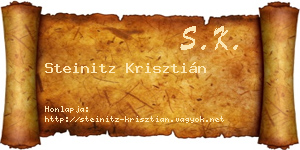 Steinitz Krisztián névjegykártya
